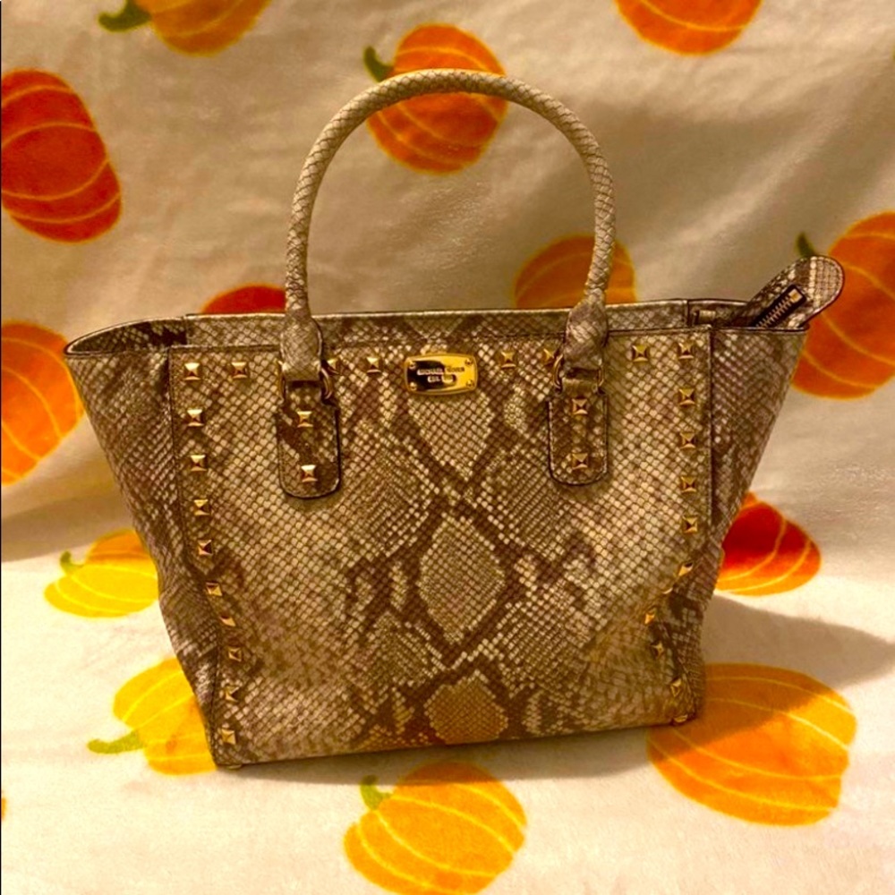 Michael Kors Python🐍 Leather Bundle EPOC Bag & Matching Wallet Bundle